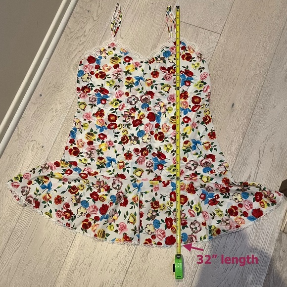 Vintage Natori Slip Nightgown Floral sleep Slip Dress - Large - Picture 5 of 14